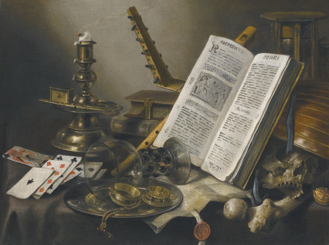 books0977: âVanitas Still-Life (1659-60). Pieter Claesz. (Dutch, c.1597-1661). Oil on canvas. Dated to 1659/60 making it the artistâs last known Vanitas still life. Although Claesz. started painting Vanitas still lifes in the 1620s the majority of...