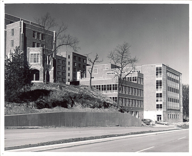 Iowa City Past: Hillcrest Residence Hall facing east on Riverside...