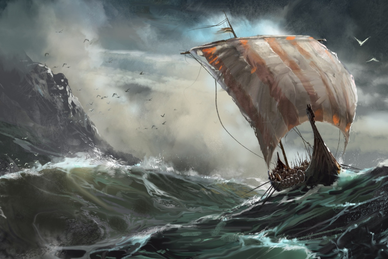 Night Lamp Gone Dark - Viking Ship By David Seguin