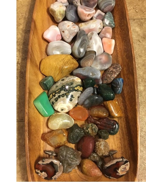 A bowl full of Agates and Jaspers! ❤️#oceanjasper,...