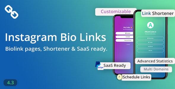 BioLinks v4.4.0 - Instagram Bio Links & URL Shortener ( SaaS ) Nulled