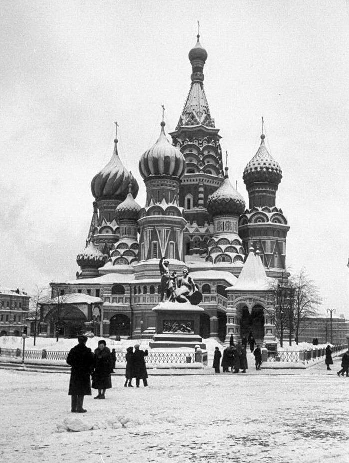 Winter in Moscow. St Basil Cathedral on the Red Square.