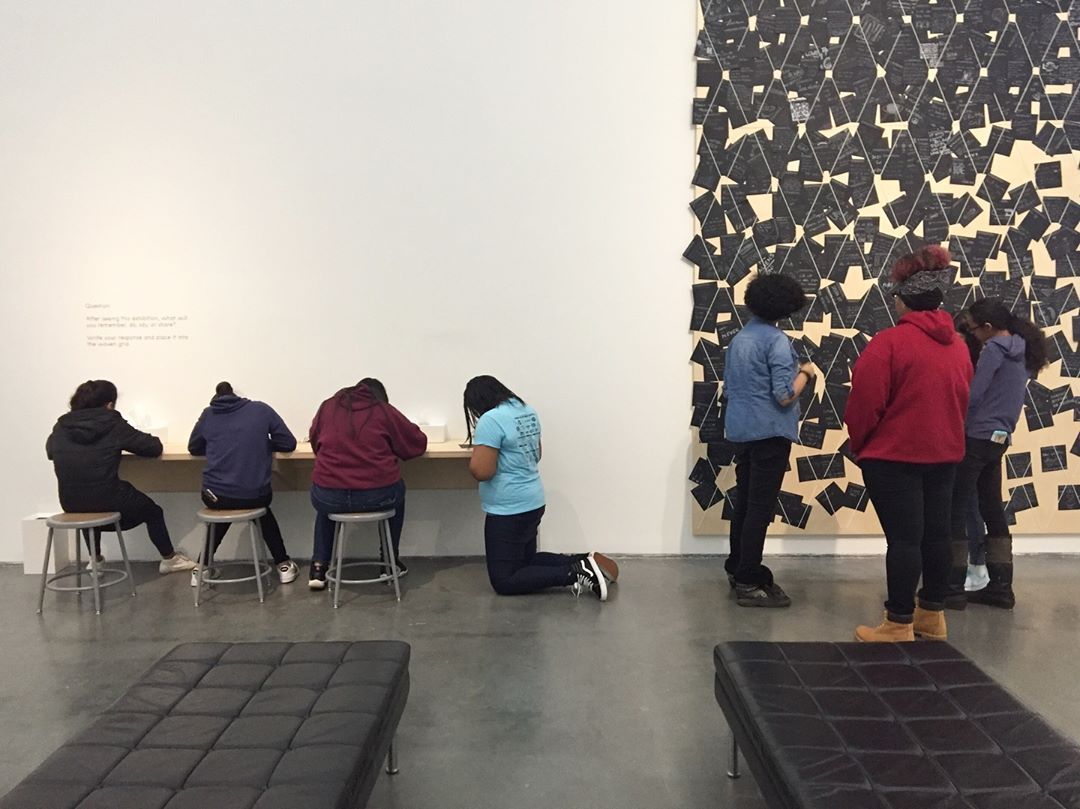 My Marwen students responding to the Arthur Jafa video “Love is the Message, the Message is Death” @mcachicago this morning