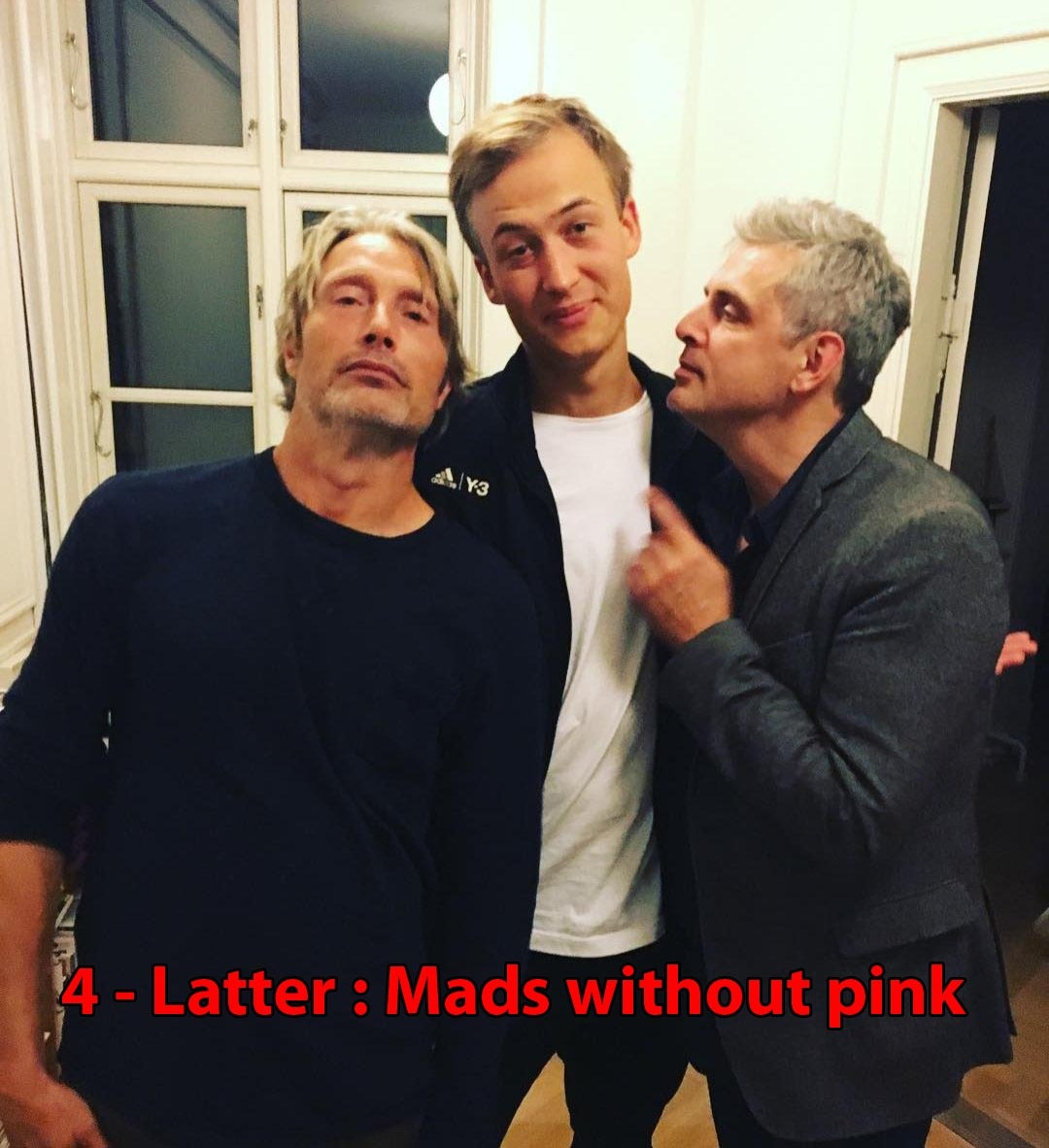 mads mikkelsen pink hoodie