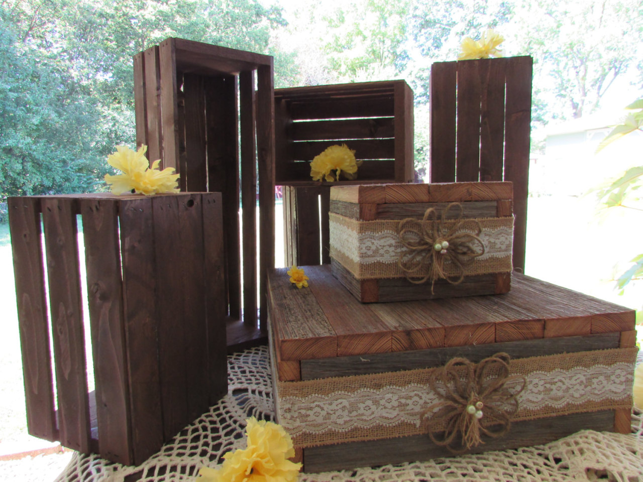 Country Vintage Weddings 2 Tier Cupcake Stand Crates Bundle