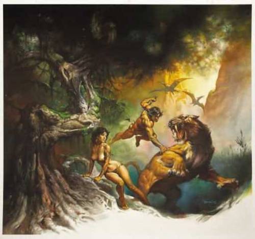 meninfantasyart:Boris Vallejo appreciation postTarzan cover art...