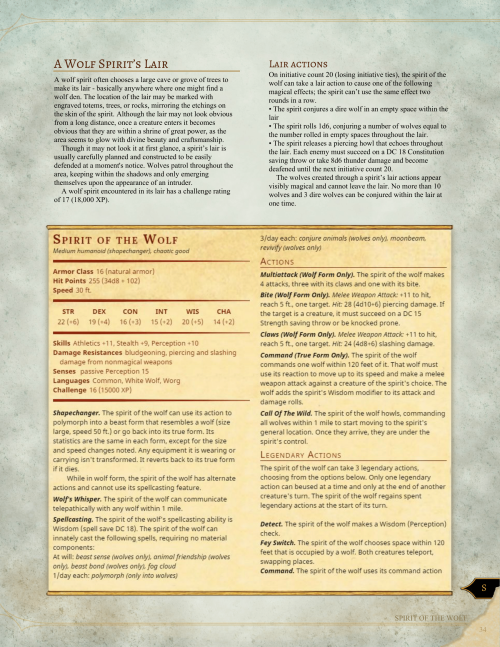 dnd-5e-homebrew:Spirit of the Wolf by Jonoman3000