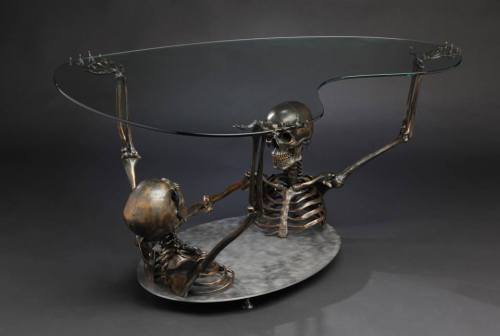 xtoxictears:overheal:asylum-art-2:Skeleton Coffee Table by...