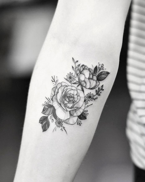 flower tattoo forearm