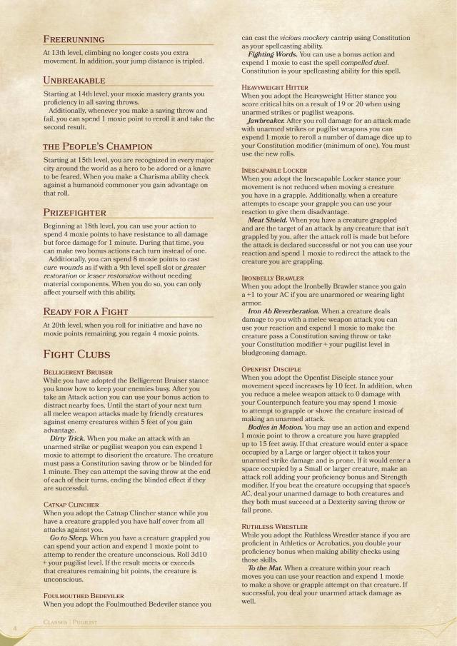 DnD 5e Homebrew — Pugilist Class by coolgamertagbro