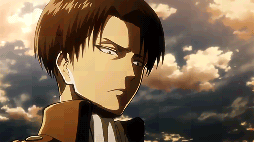 aot levi look over the shoulder pose