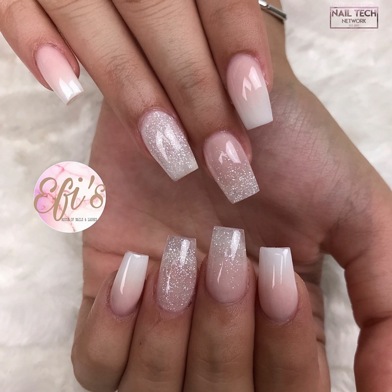 Glitter Pink Baby Boomer Nails Nail And Manicure Trends