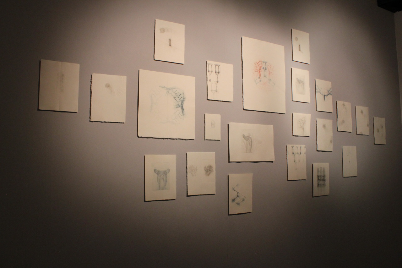 Theories, installation of etchings.