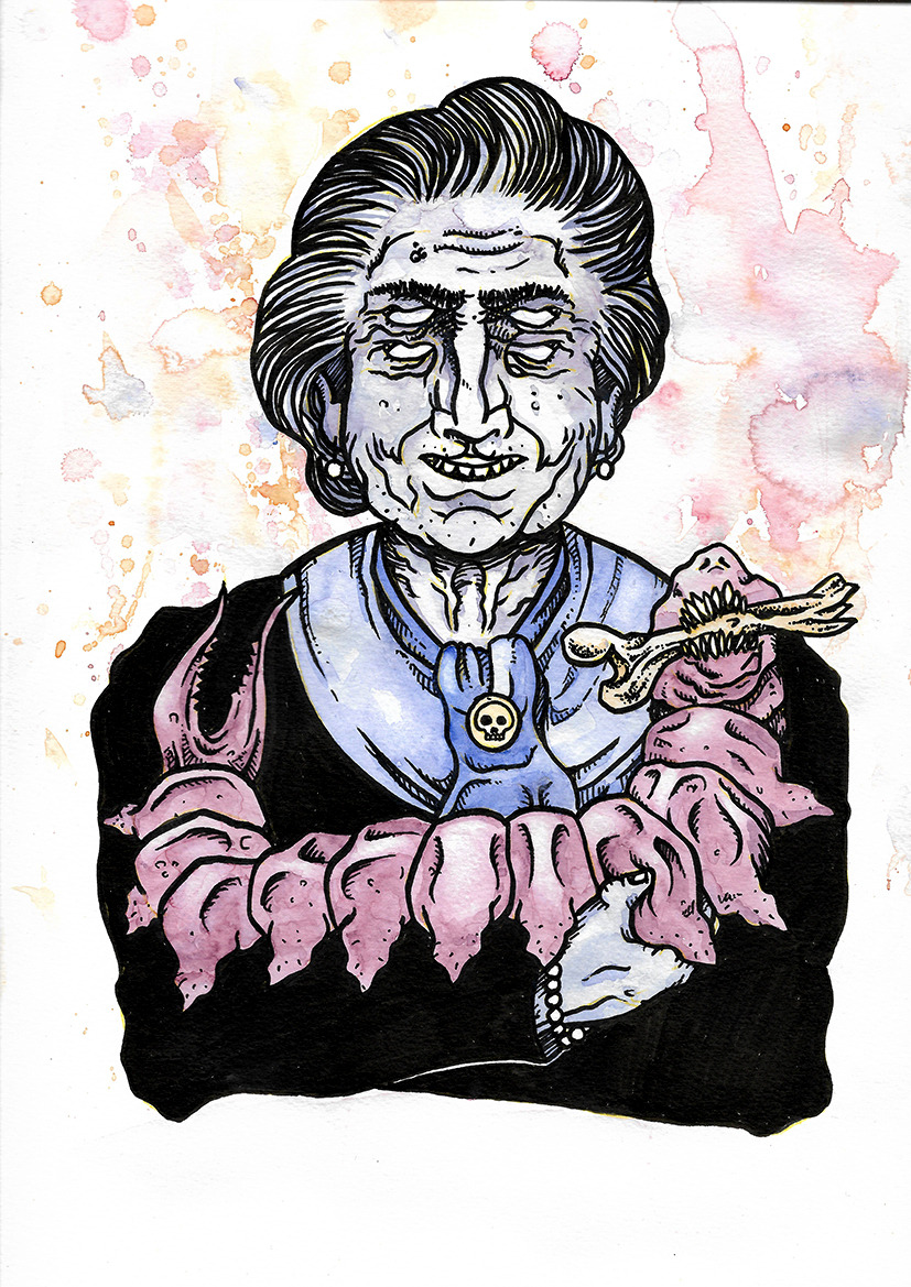 Old lady and with her pet. By Morbid Lupus. Tumblr Behance Society6 — Immediately post your art to a topic and get feedback. Join our new community, EatSleepDraw Studio, today!