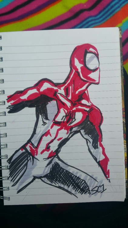 sciderman:I am bored, and angry. Drawing Peter Parker is the...