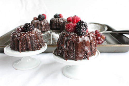 Mini Chocolate Bundt Cakes