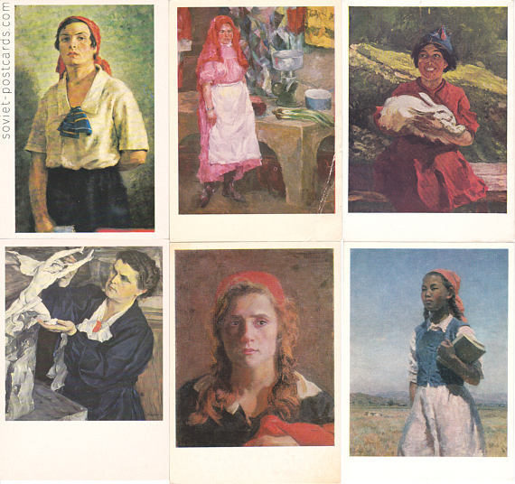 6 Russian vintage postcards - portraits of Soviet women and girls
Listed on Etsy: https://www.etsy.com/sovietpostcards/listing/524907130/