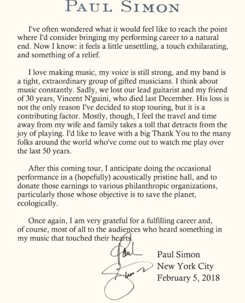 simonandgarfunkel:Paul announces Homeward Bound—The Farewell...