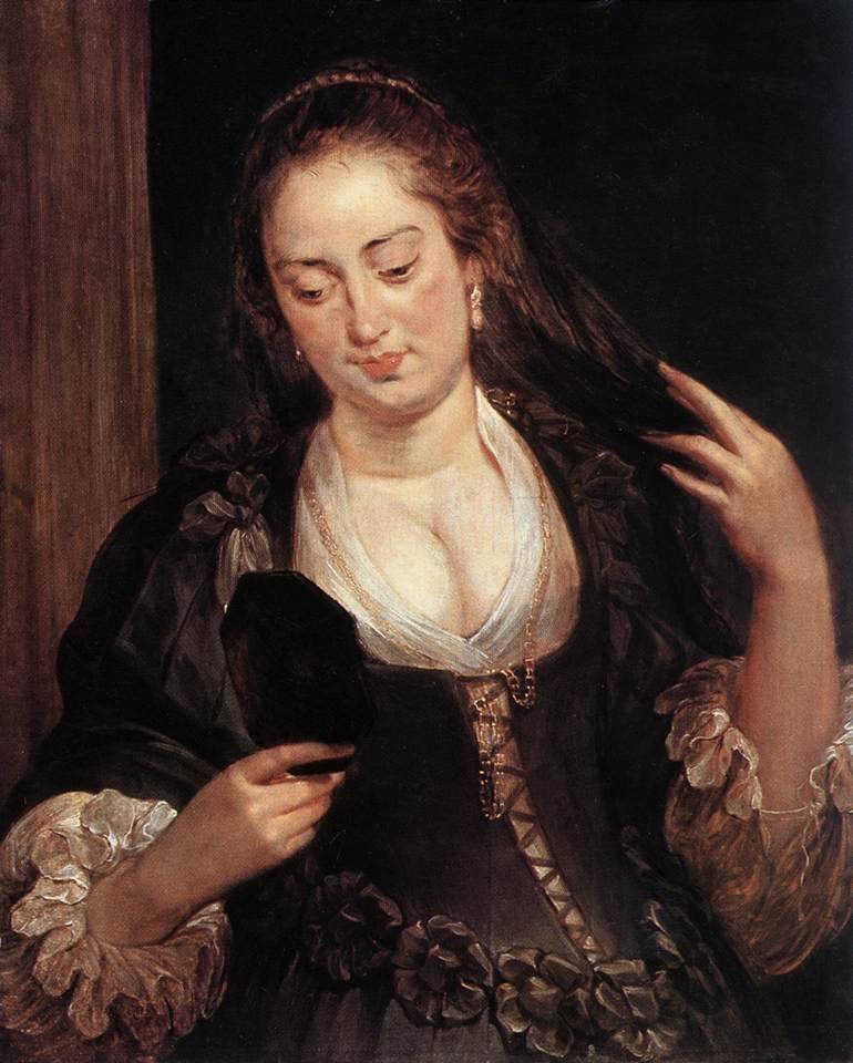 somanyhumanbeings:
â€œPierre-Paul Rubens, Woman with a mirror (c. 1640)
â€