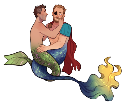 drizzledrawings:self-indulgent marvel mermaids