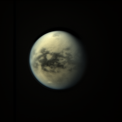 humanoidhistory:Titan, moon of Saturn, observed by the Cassini...