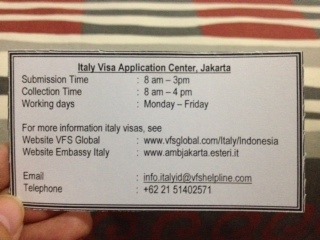 absolutravel Pengalaman mengajukan Visa  Italia  di Jakarta 
