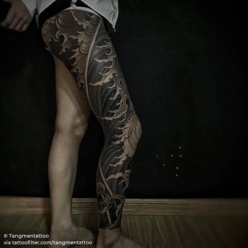 Tattoo uploaded by Alex  japanese clouds unfinished BlackoutTattoo  Black leg halfsleeveinprogress halfsleeve  Tattoodo
