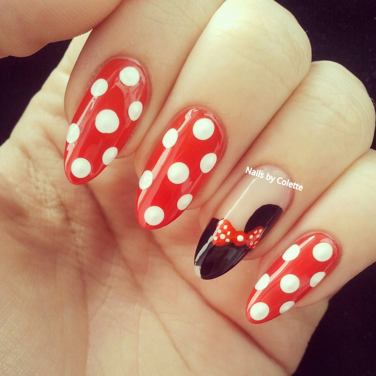 Stiletto nail enthusiast - Minnie Mouse nails!