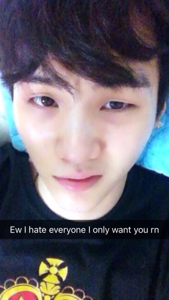 Req 1: Snapchat snaps with Yoongi (he’s your...