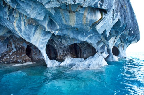 sixpenceee:The Marble Cathedral is a formation the mineral...