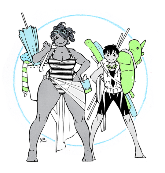 Inktober #13: Beach Episode!!! I was looking forward to this one for a while! Rita’s swimsuit is based on one that I own; it’s...