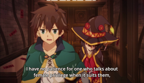 shittyteitoku:OOOO TELL HER KAZUMA TELL EVERY FEMINAZI OUT...