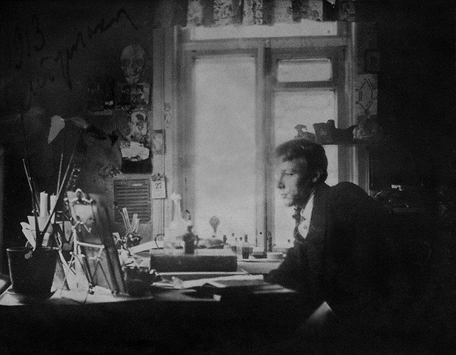 Mikhail Bulgakov in his study in Kiev (1913)