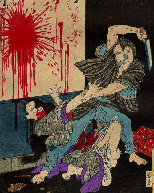 Ukiyo-e from the Japanese series Famous Murders with Stories. Tsukioka Yoshitoshi ~ 1875 • via Bibliothèque Infernale on FB