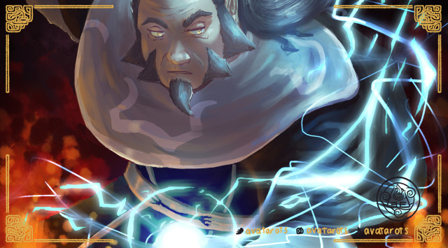 🔥 A sneak peek of a card (Seven of Wands) i did for @avatarots! A wonderful for-charity Avatar: the Last Airbender tarot...
