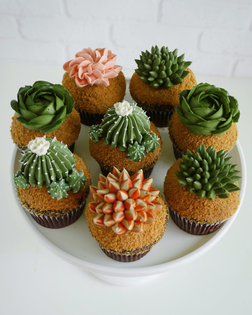 itscolossal:Buttercream Succulents Decorate Edible Planters by...