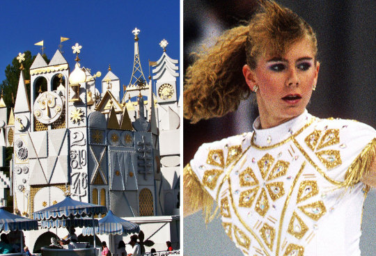 I’m not even joking: Tonya Harding’s homemade skating outfits have Mary Blair appeal!