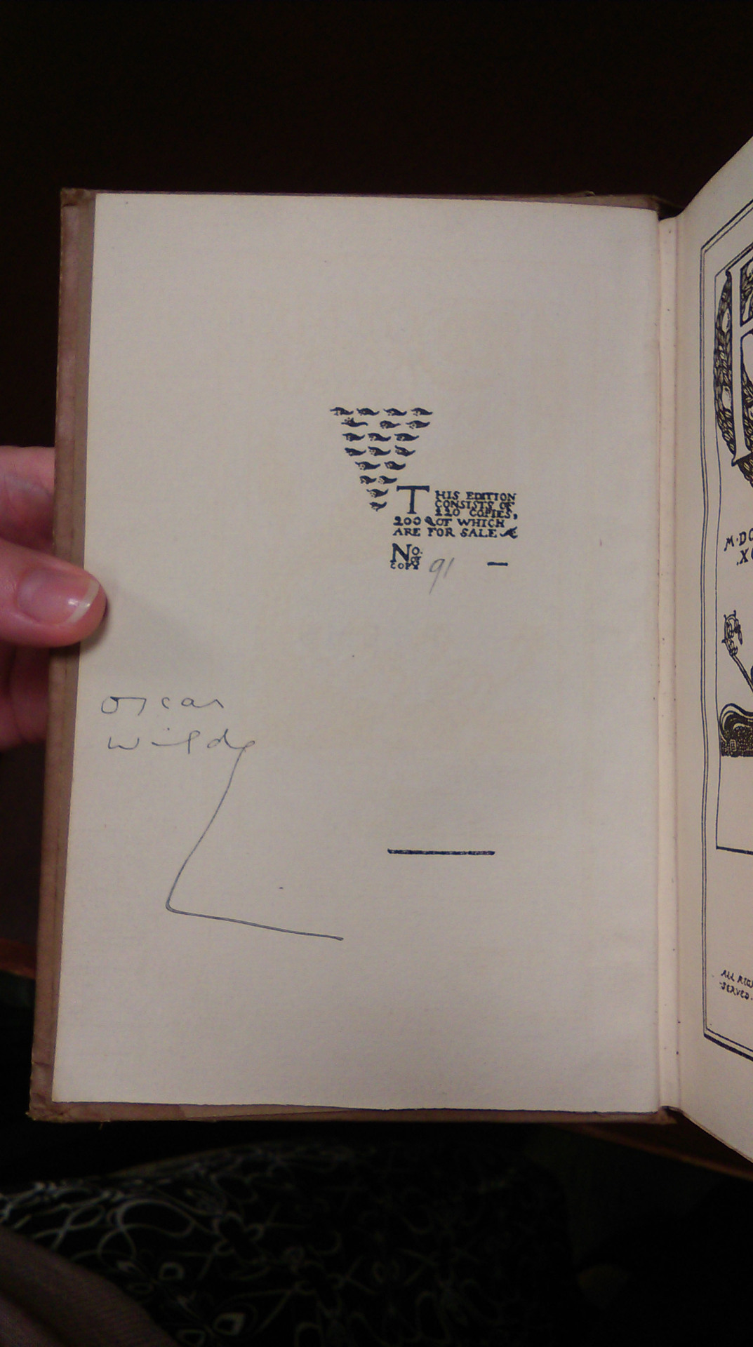 Woodson Research Center, Fondren Library — Oscar Wilde’s Signature