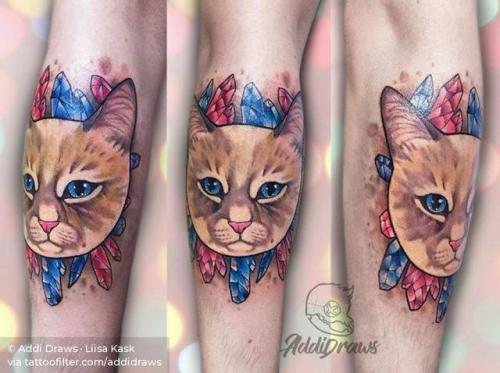 By Addi Draws · Liisa Kask, done at Mamas Pride Tattoo, Tallinn.... pet;feline;addidraws;big;animal;facebook;forearm;twitter;cat;illustrative