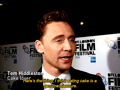 Image result for tom hiddleston eat more cake gif