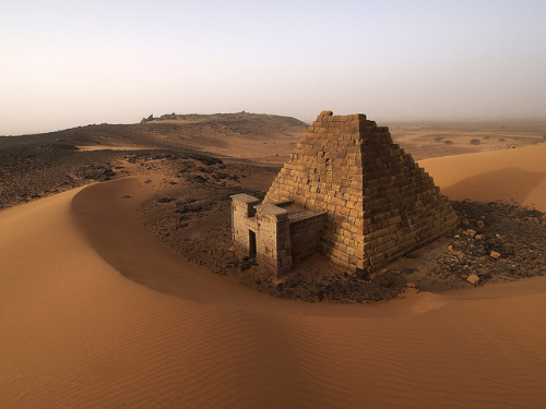 visitheworld:The ancient nubian pyramids of Meroë in northern...