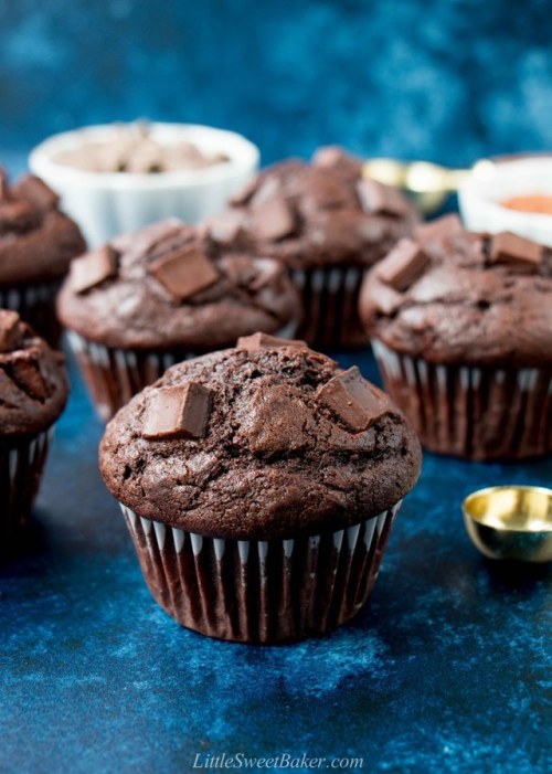 nougatella:Double Chocolate Muffins | Little Sweet Baker