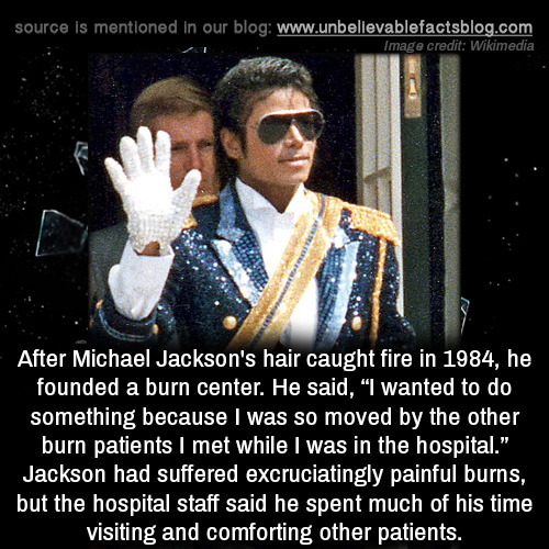 unbelievable-facts:After Michael Jackson’s hair caught fire in...