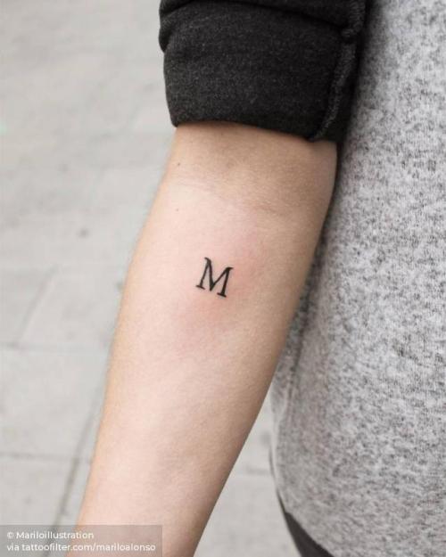 By Mariloillustration, done in Girona. http://ttoo.co/p/31239 fine line;micro;line art;initials;m;facebook;typewriter font;twitter;latin script;font;letter;inner forearm;mariloalonso