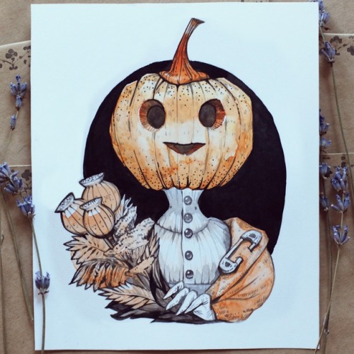 velvetmoonmoth:lady Pumpkin! She is so happy with her harvest!