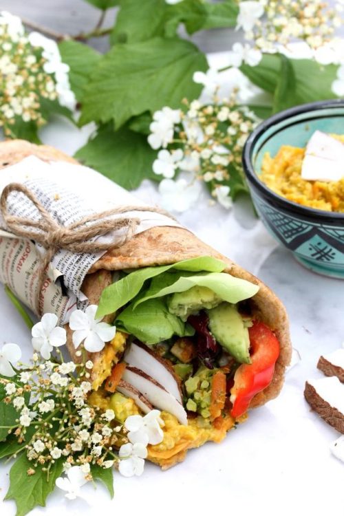 everythingwithwasabi:Vegetable Stuffed Wholegrain Naan Wrap 