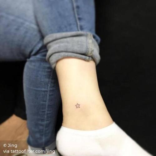 By Jing, done at Jing’s Tattoo, Queens.... jing;small;astronomy;micro;line art;tiny;ankle;ifttt;little;star;minimalist;fine line