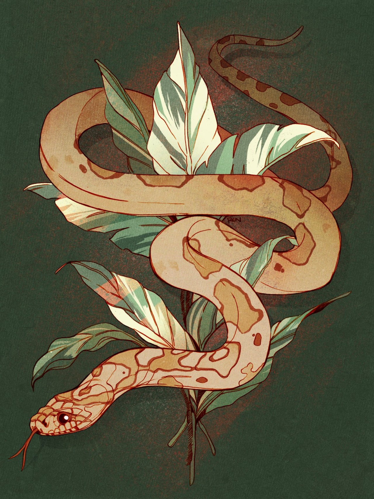 Белая змея арт