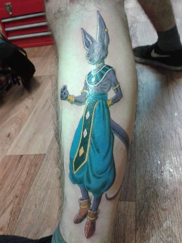 The Shadow Of A Creep — Gave My Little Brother A Lord Beerus Tattoo Today.