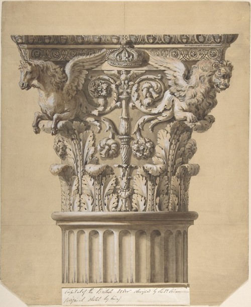 met-drawings-prints:The British Order: Elevation of a Capital...